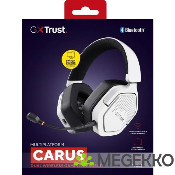 Grote foto trust gxt 493w carus draadloos wit audio tv en foto koptelefoons