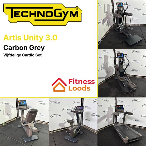 Grote foto technogym artis unity 3.0 vijfdelige cardio set carbon grey sport en fitness fitness