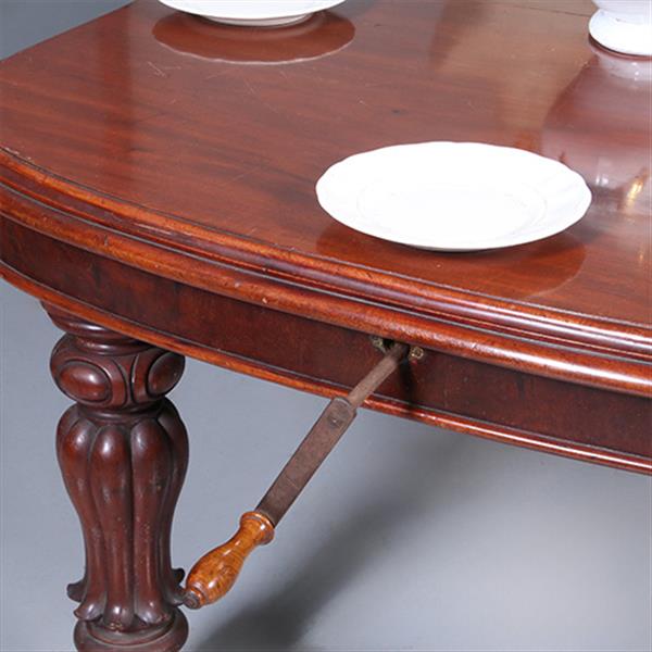 Grote foto massief mahonie eetkamertafel met slinger en inlegbladen victoriaans ca 1860 no.440550 antiek en kunst stoelen en banken