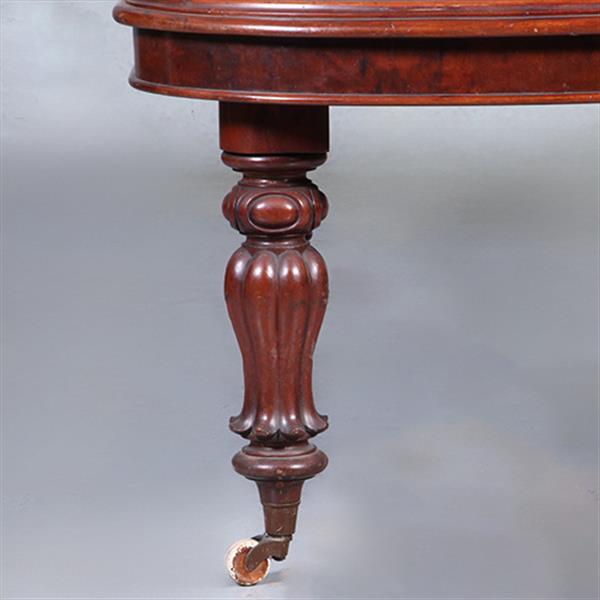 Grote foto massief mahonie eetkamertafel met slinger en inlegbladen victoriaans ca 1860 no.440550 antiek en kunst stoelen en banken