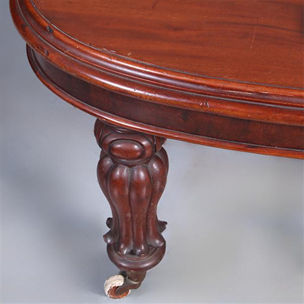 Grote foto massief mahonie eetkamertafel met slinger en inlegbladen victoriaans ca 1860 no.440550 antiek en kunst stoelen en banken