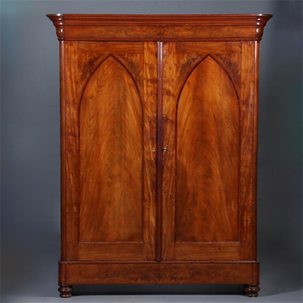 Grote foto vroeg biedermeier notariskast in bloemmahonie met prachtig interieur ca 1820 no.440515 antiek en kunst stoelen en banken