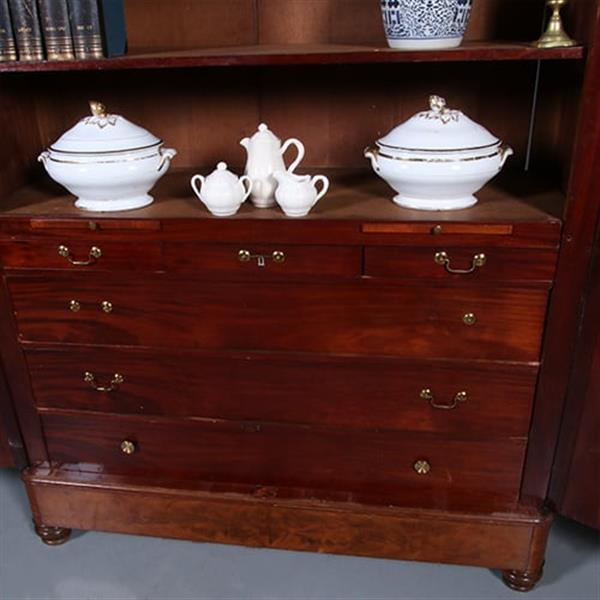 Grote foto vroeg biedermeier notariskast in bloemmahonie met prachtig interieur ca 1820 no.440515 antiek en kunst stoelen en banken