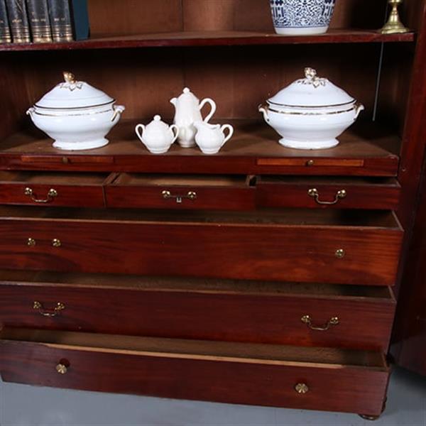 Grote foto vroeg biedermeier notariskast in bloemmahonie met prachtig interieur ca 1820 no.440515 antiek en kunst stoelen en banken