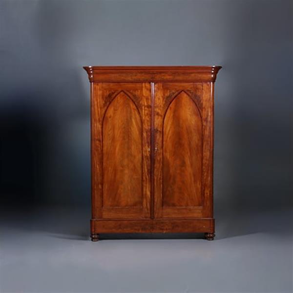 Grote foto vroeg biedermeier notariskast in bloemmahonie met prachtig interieur ca 1820 no.440515 antiek en kunst stoelen en banken