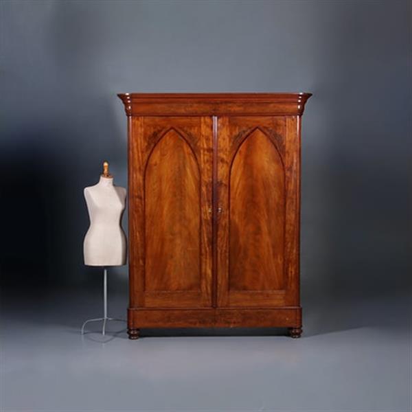 Grote foto vroeg biedermeier notariskast in bloemmahonie met prachtig interieur ca 1820 no.440515 antiek en kunst stoelen en banken