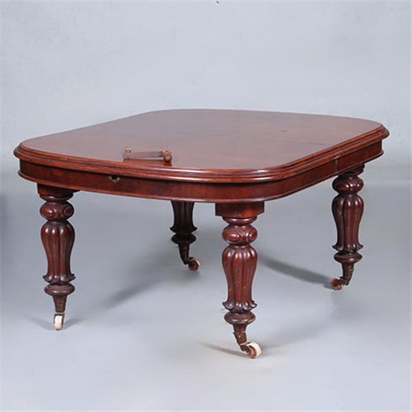 Grote foto massief mahonie eetkamertafel met slinger en inlegbladen victoriaans ca 1860 no.440550 antiek en kunst stoelen en banken