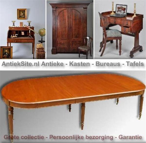 Grote foto massief mahonie eetkamertafel met slinger en inlegbladen victoriaans ca 1860 no.440550 antiek en kunst stoelen en banken