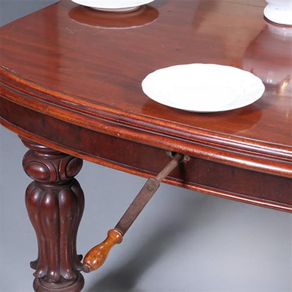 Grote foto massief mahonie eetkamertafel met slinger en inlegbladen victoriaans ca 1860 no.440550 antiek en kunst stoelen en banken