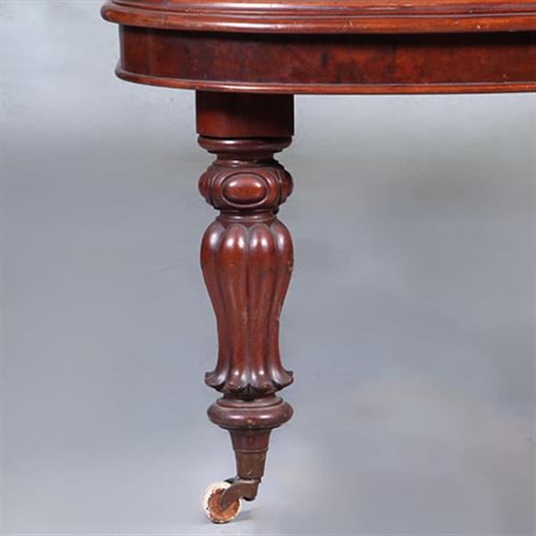 Grote foto massief mahonie eetkamertafel met slinger en inlegbladen victoriaans ca 1860 no.440550 antiek en kunst stoelen en banken