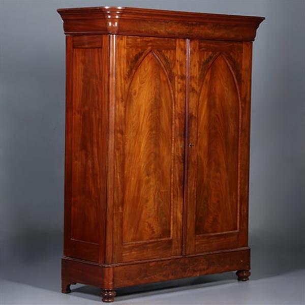 Grote foto vroeg biedermeier notariskast in bloemmahonie met prachtig interieur ca 1820 no.440515 antiek en kunst stoelen en banken