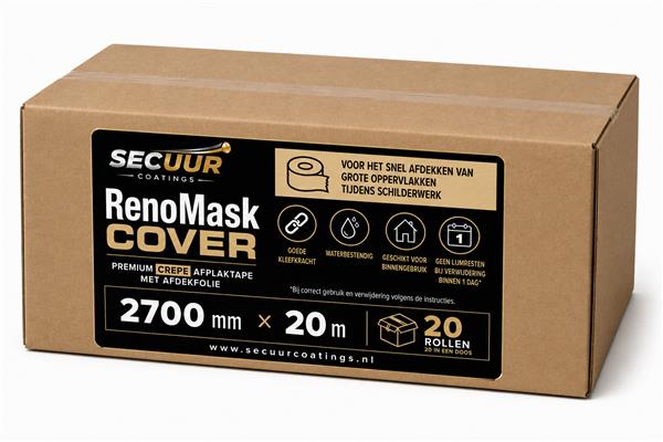 Grote foto renomask cover afplaktape met afdekfolie 2700mm x 20 m doe het zelf en verbouw verven en sierpleisters