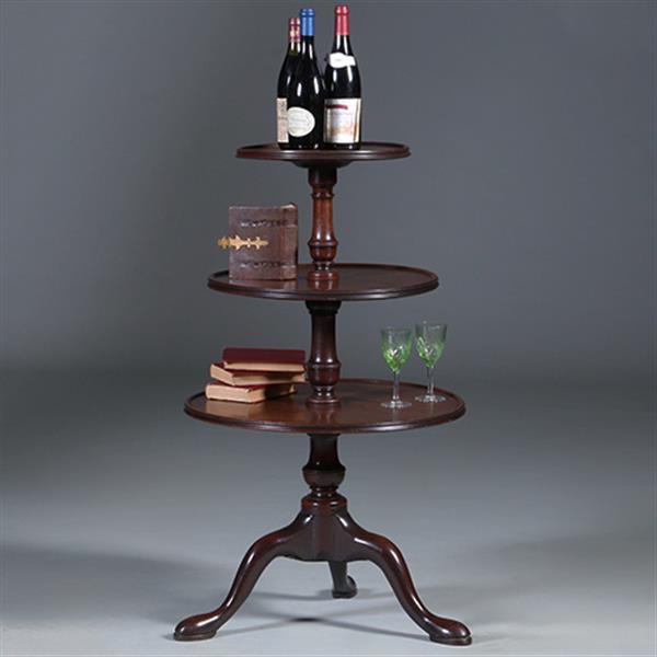 Grote foto stommeknecht in massief mahonie ca 1800 met 3 ronde plateau wv 2 draaibaar no.440520 antiek en kunst stoelen en banken
