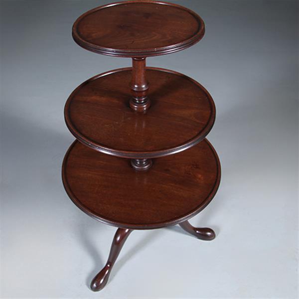 Grote foto stommeknecht in massief mahonie ca 1800 met 3 ronde plateau wv 2 draaibaar no.440520 antiek en kunst stoelen en banken