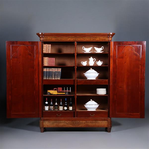 Grote foto vroeg biedermeier notariskast of tweedeurskast in blonde kleur mahonie ca 1830 no.440510 antiek en kunst stoelen en banken