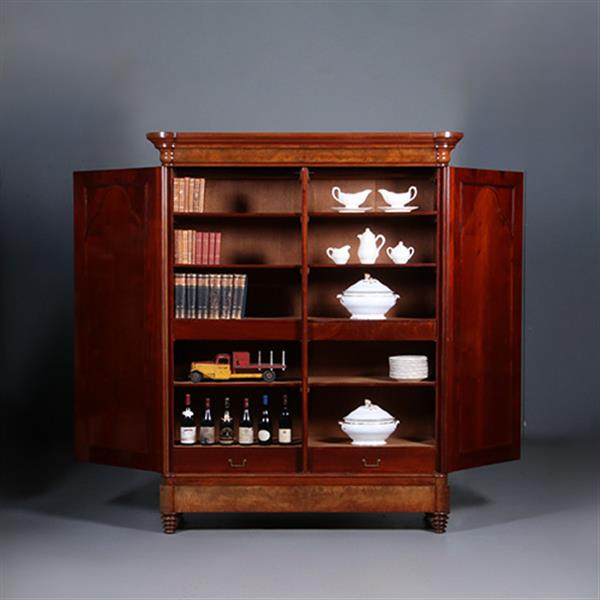 Grote foto vroeg biedermeier notariskast of tweedeurskast in blonde kleur mahonie ca 1830 no.440510 antiek en kunst stoelen en banken