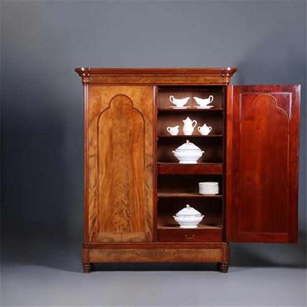 Grote foto vroeg biedermeier notariskast of tweedeurskast in blonde kleur mahonie ca 1830 no.440510 antiek en kunst stoelen en banken