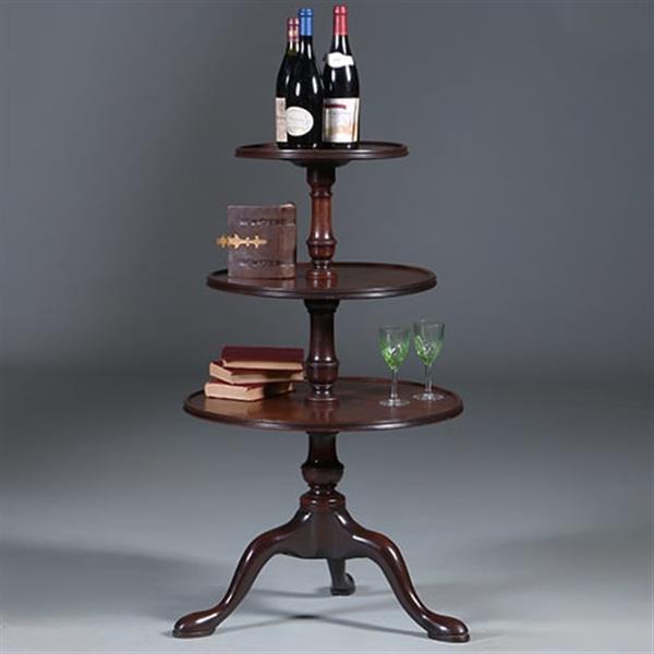 Grote foto stommeknecht in massief mahonie ca 1800 met 3 ronde plateau wv 2 draaibaar no.440520 antiek en kunst stoelen en banken