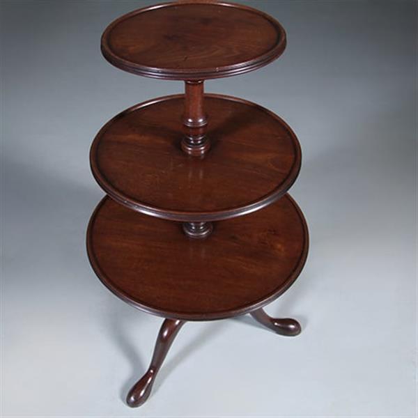 Grote foto stommeknecht in massief mahonie ca 1800 met 3 ronde plateau wv 2 draaibaar no.440520 antiek en kunst stoelen en banken