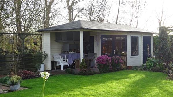 Grote foto nieuw blokhut 4355z met terras tuin en terras tuinhuisjes en blokhutten