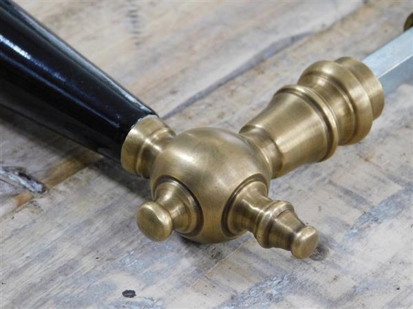 Grote foto set deurkrukken messing met zwart keramische handvaten incl. doorn doe het zelf en verbouw materialen en producten