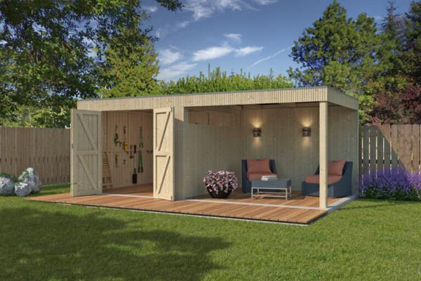 Grote foto nieuw modern tuinhuis met overkapping 8312ext300 tuin en terras tuinhuisjes en blokhutten