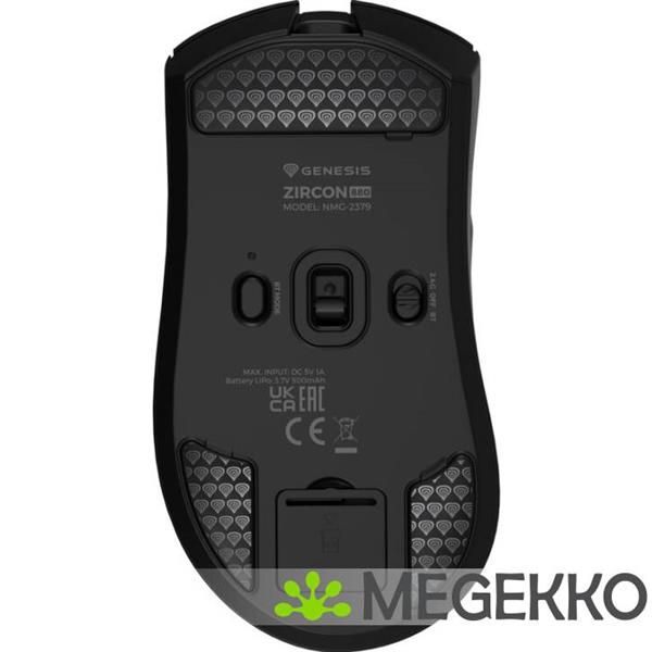 Grote foto genesis zircon 880 muis gamen rechtshandig rf wireless bluetooth usb type c optisch 12000 dpi computers en software overige computers en software