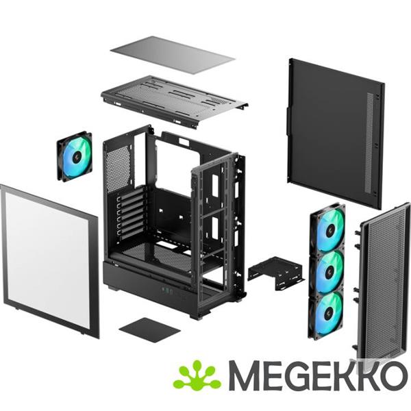 Grote foto deepcool cc550 4f midi tower zwart computers en software behuizingen en kasten