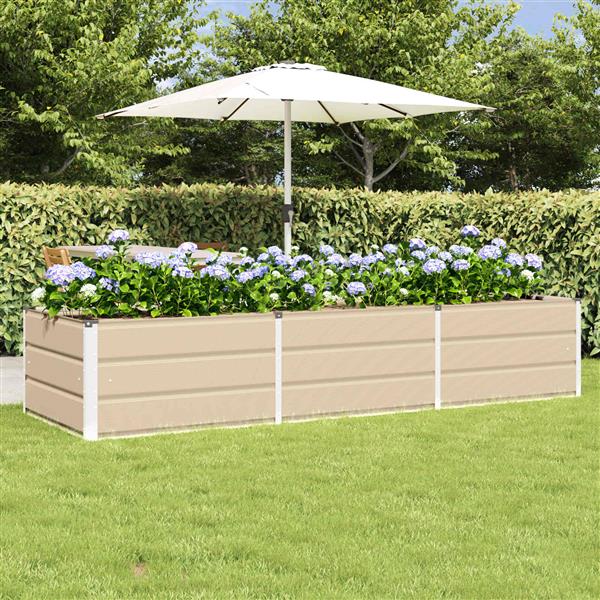 Grote foto vidaxl plantenbak ivoor 240 x 80 x 45 cm staal tuin en terras overige tuin en terras