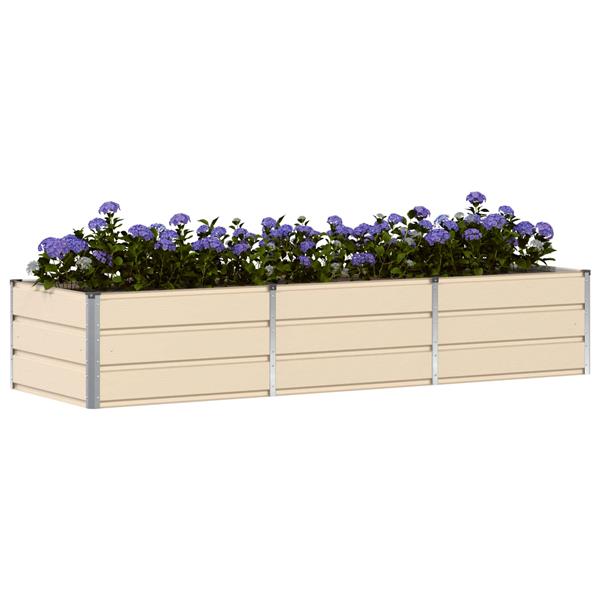 Grote foto vidaxl plantenbak ivoor 240 x 80 x 45 cm staal tuin en terras overige tuin en terras