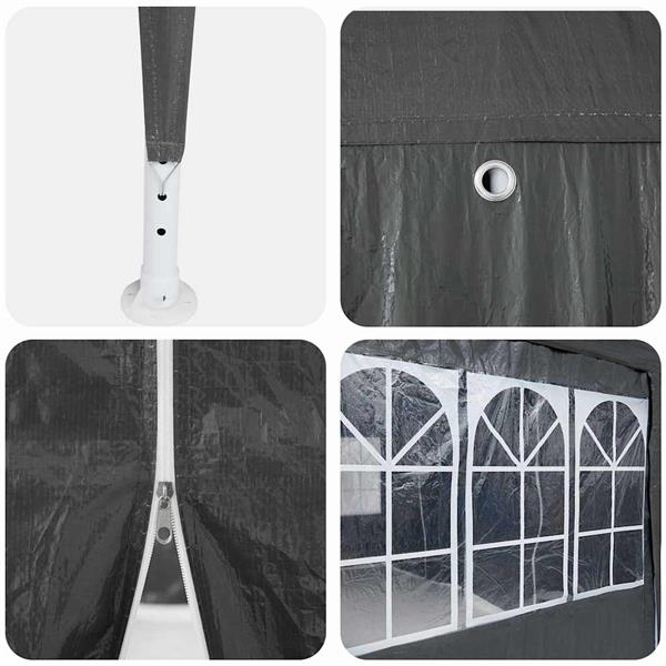 Grote foto vidaxl partytent antraciet 600 x 400 x 266 cm polyetheen tuin en terras overige tuin en terras