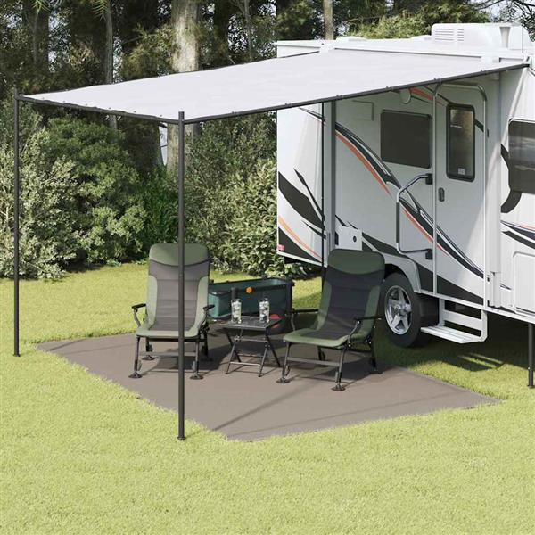 Grote foto vidaxl tenttapijt lichtgrijs 400 x 250 cm polyetheen caravans en kamperen tenten