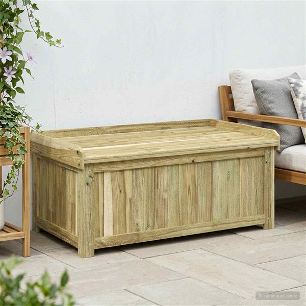 Grote foto vidaxl buiten kussenbox ge mpregneerd grenenhout 104 x 60 x 47 cm tuin en terras overige tuin en terras