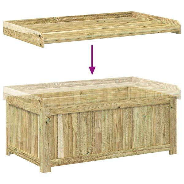 Grote foto vidaxl buiten kussenbox ge mpregneerd grenenhout 104 x 60 x 47 cm tuin en terras overige tuin en terras