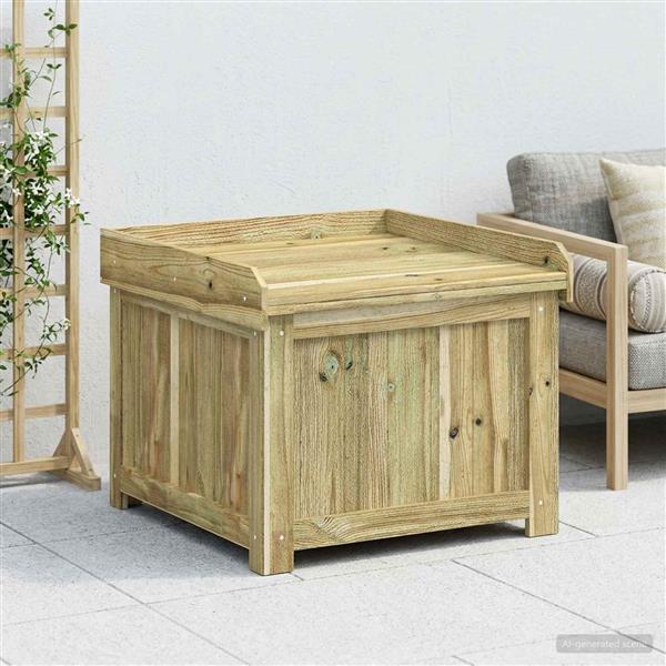 Grote foto vidaxl kussenbox voor buiten ge mpregneerd grenenhout 58 5 x 60 x 47 cm tuin en terras overige tuin en terras