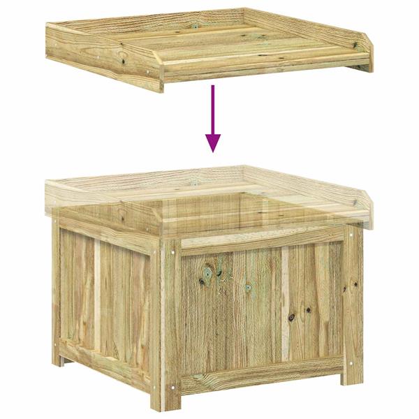 Grote foto vidaxl kussenbox voor buiten ge mpregneerd grenenhout 58 5 x 60 x 47 cm tuin en terras overige tuin en terras