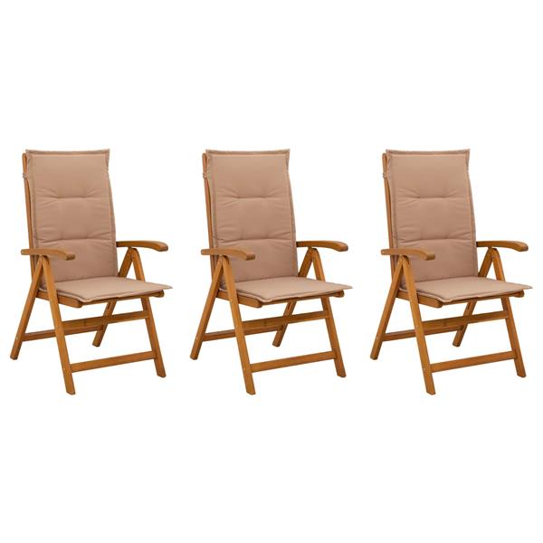 Grote foto vidaxl recliner tuinstoelen 3 st naturel massief acaciahout tuin en terras tuinmeubelen