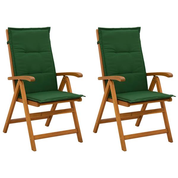 Grote foto vidaxl recliner tuinstoelen 2 st naturel massief acaciahout tuin en terras tuinmeubelen