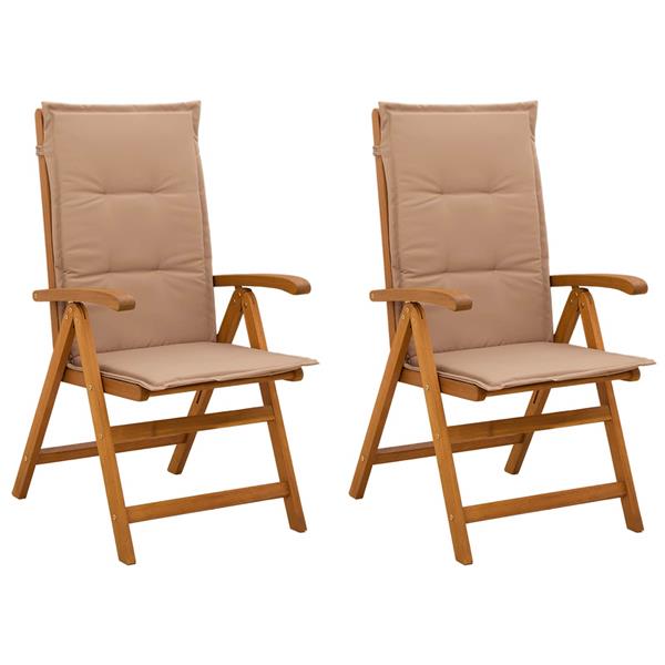 Grote foto vidaxl recliner tuinstoelen 2 st naturel massief acaciahout tuin en terras tuinmeubelen