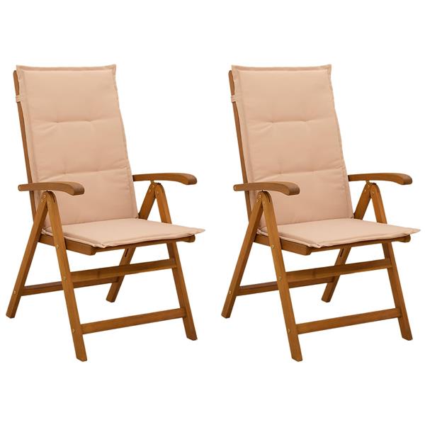 Grote foto vidaxl recliner tuinstoelen 2 st naturel massief acaciahout tuin en terras tuinmeubelen