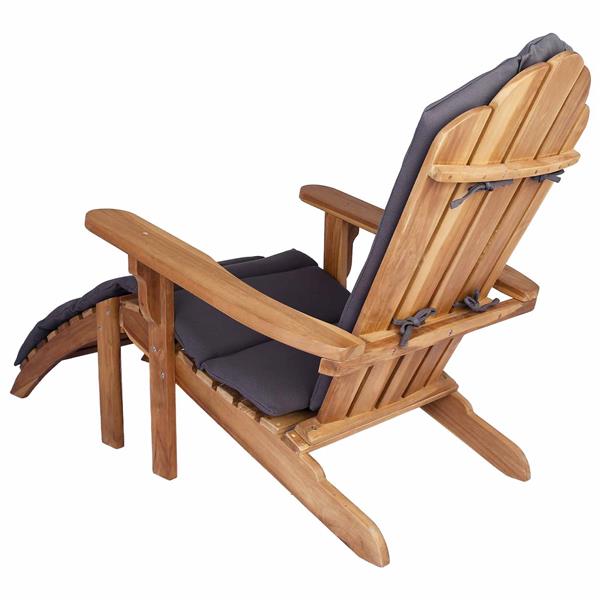 Grote foto vidaxl adirondack tuinstoel met voetensteun naturel massief teakhout tuin en terras tuinmeubelen