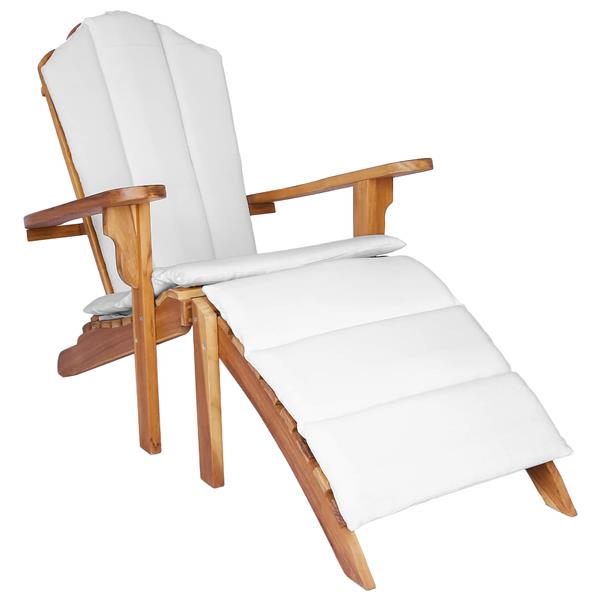 Grote foto vidaxl adirondack tuinstoel met voetensteun naturel massief teakhout tuin en terras tuinmeubelen