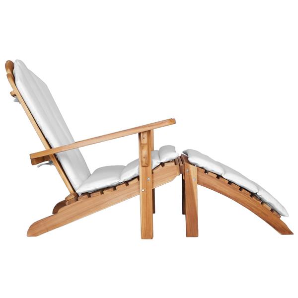 Grote foto vidaxl adirondack tuinstoel met voetensteun naturel massief teakhout tuin en terras tuinmeubelen