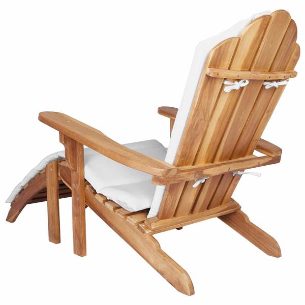 Grote foto vidaxl adirondack tuinstoel met voetensteun naturel massief teakhout tuin en terras tuinmeubelen