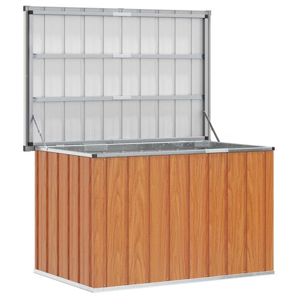 Grote foto vidaxl buitenopslagdoos hout 109 x 67 x 65 cm gegalvaniseerd staal tuin en terras overige tuin en terras