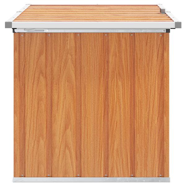 Grote foto vidaxl buitenopslagdoos hout 109 x 67 x 65 cm gegalvaniseerd staal tuin en terras overige tuin en terras