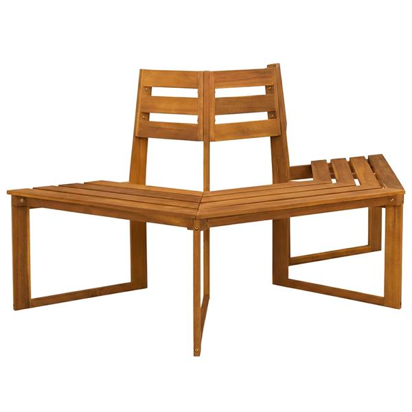 Grote foto vidaxl boombank 160 x 70 x 86 cm massief acaciahout naturel halfrond tuin en terras tuinmeubelen