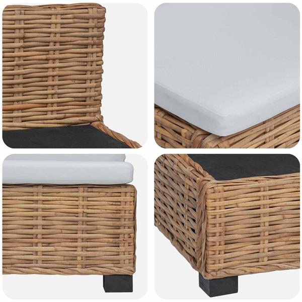 Grote foto vidaxl 2 st rieten loungeset met kussens gendt natuurlijk rattan tuin en terras tuinmeubelen