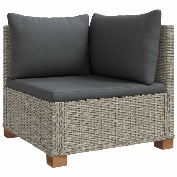 Grote foto vidaxl 2 st rieten loungeset met kussens gendt natuurlijk rattan tuin en terras tuinmeubelen