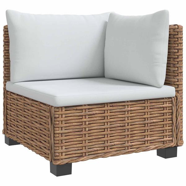 Grote foto vidaxl 2 st rieten loungeset met kussens gendt natuurlijk rattan tuin en terras tuinmeubelen